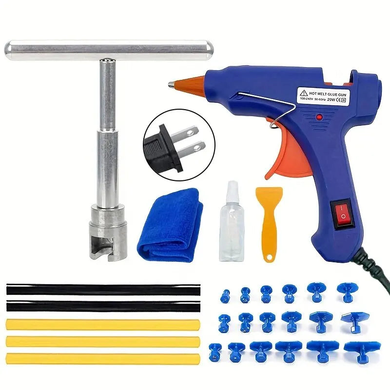 Ensemble Outils à Main Débosselage – Ventouses + Pistolet à Colle
