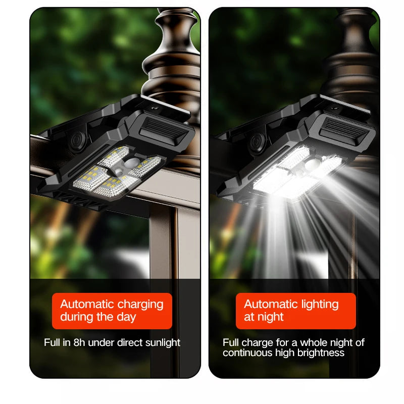 2x Lampe LED solaire à clips détection intelligente