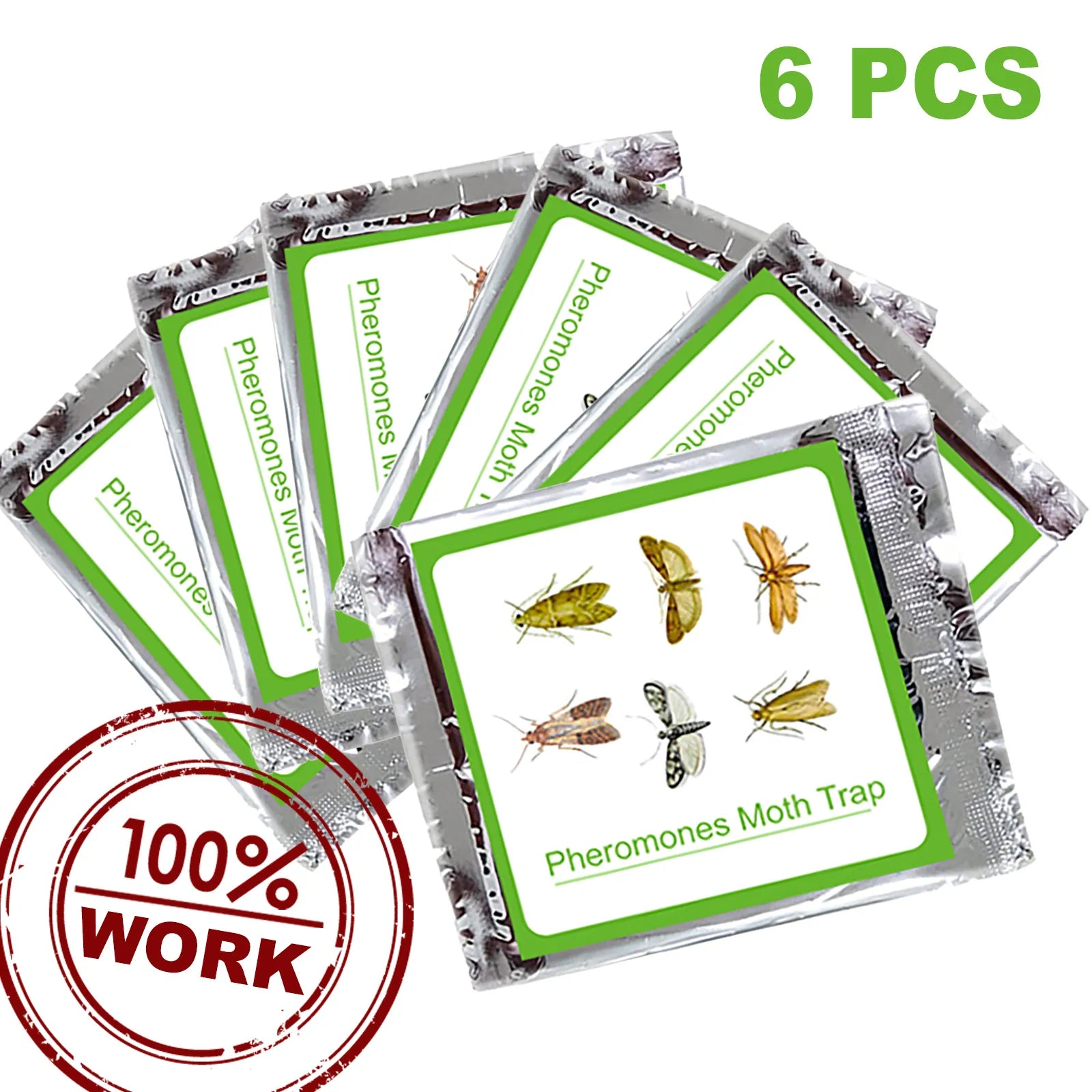 Pack of 6 Adhesive Clothes Moth Traps