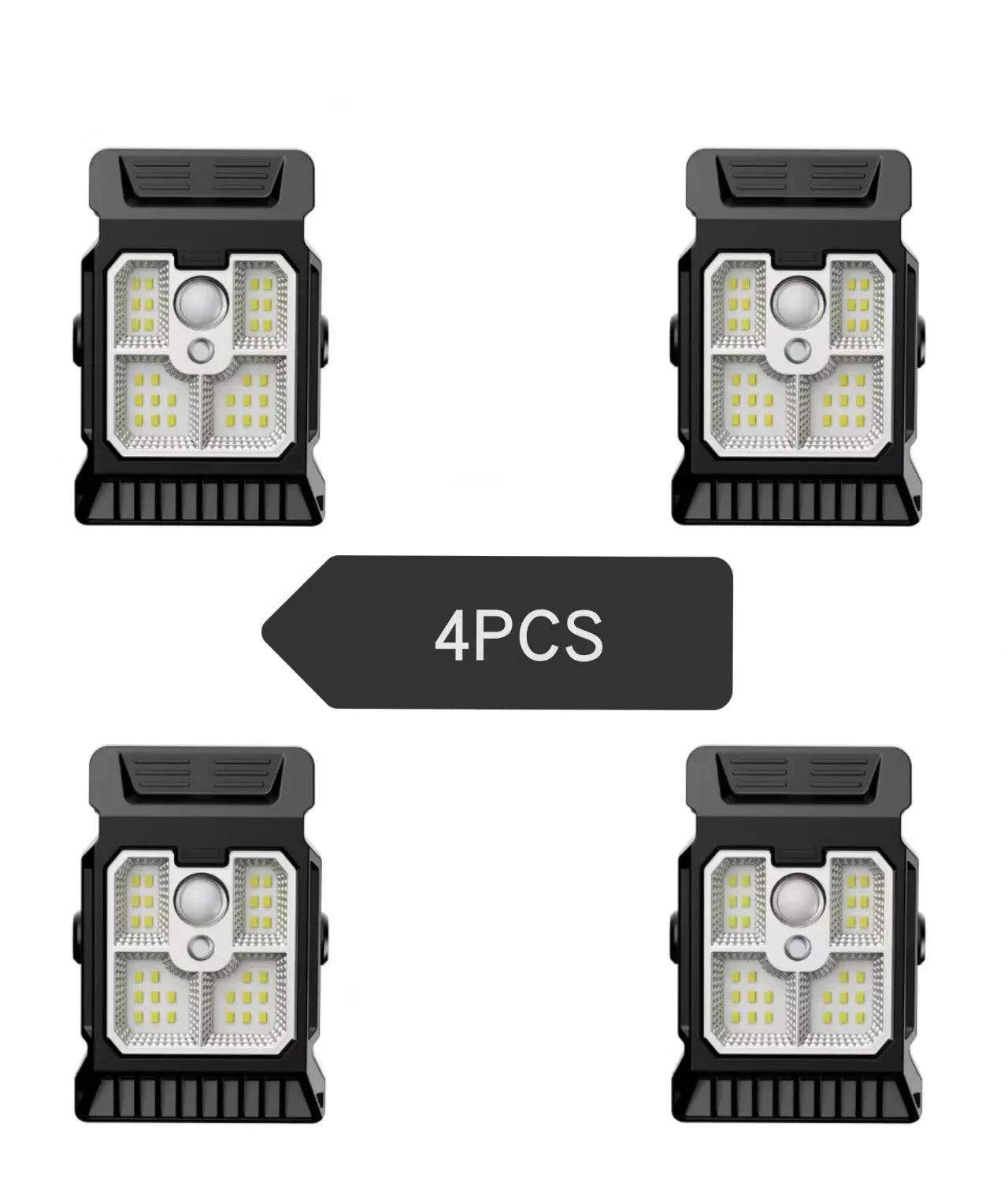 Lot de 4 Lampes Solaires à Clip à Détection de Mouvement