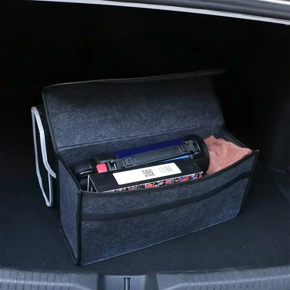 Boîte de Rangement en Feutrine avec Poignée pour Voiture