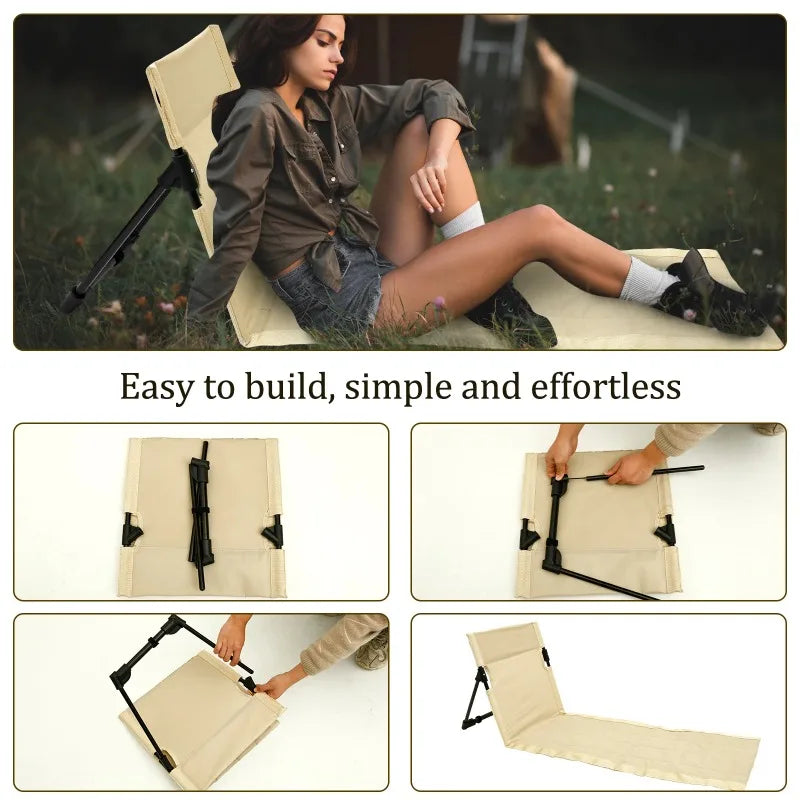 Chaise Bain de Soleil Pliante en Tissu Oxford – Fauteuil Outdoor Confort pour Jardin et Camping