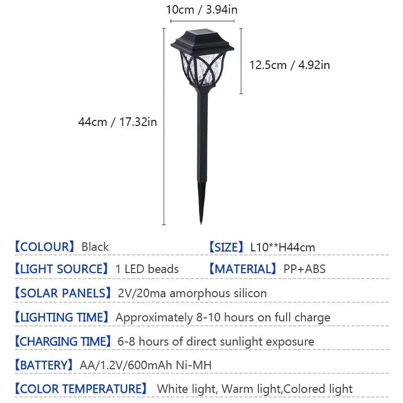 Lot de 2 Lampadaires Solaires LED à Planter
