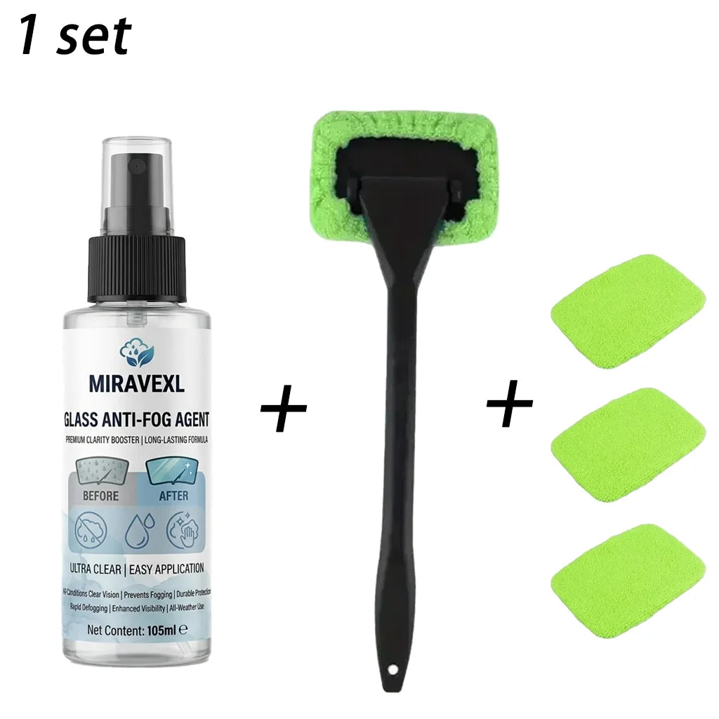 Kit Anti-Buée pour Pare-Brise de Voiture – Raclette Microfibre OFFERTE + 3 MOPS
