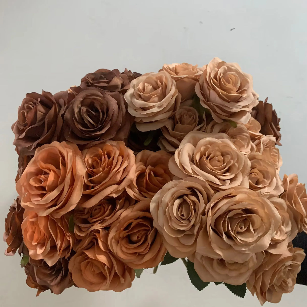 Bouquet de 9 Roses Artificielles – Couleurs Automnales pour Décoration Maison