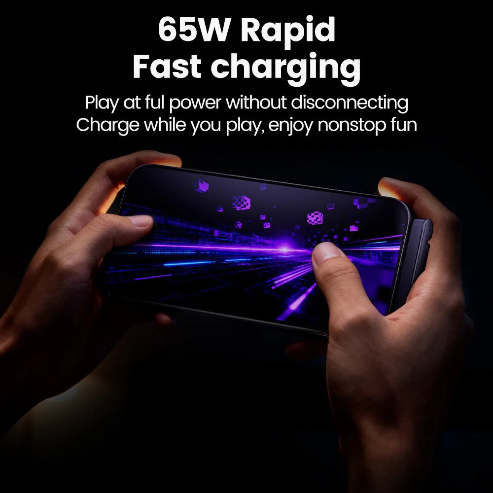 Chargeur 2-en-1 USB-C 65W – Câble Charge Rapide avec Support Pliable