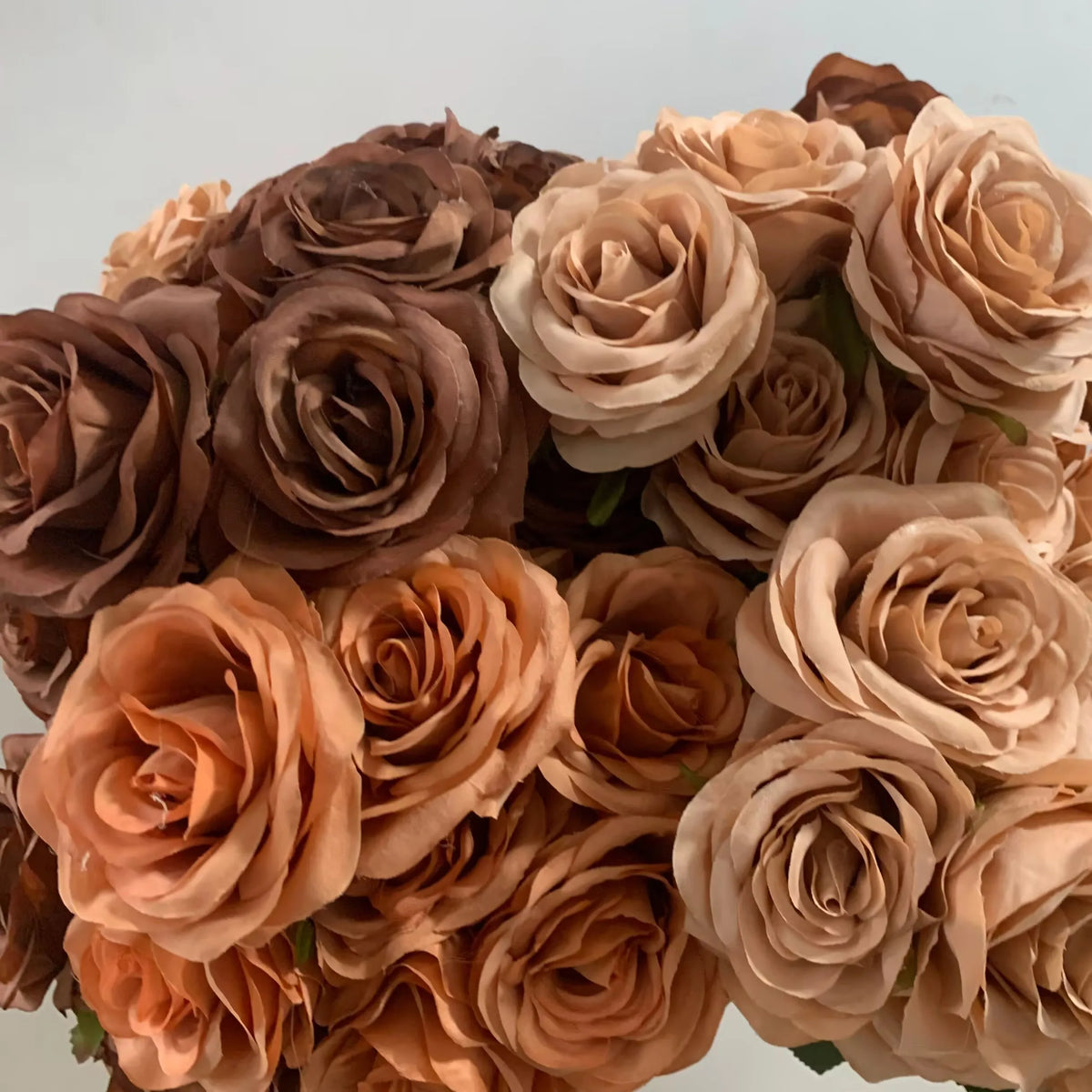 Bouquet de 9 Roses Artificielles – Couleurs Automnales pour Décoration Maison