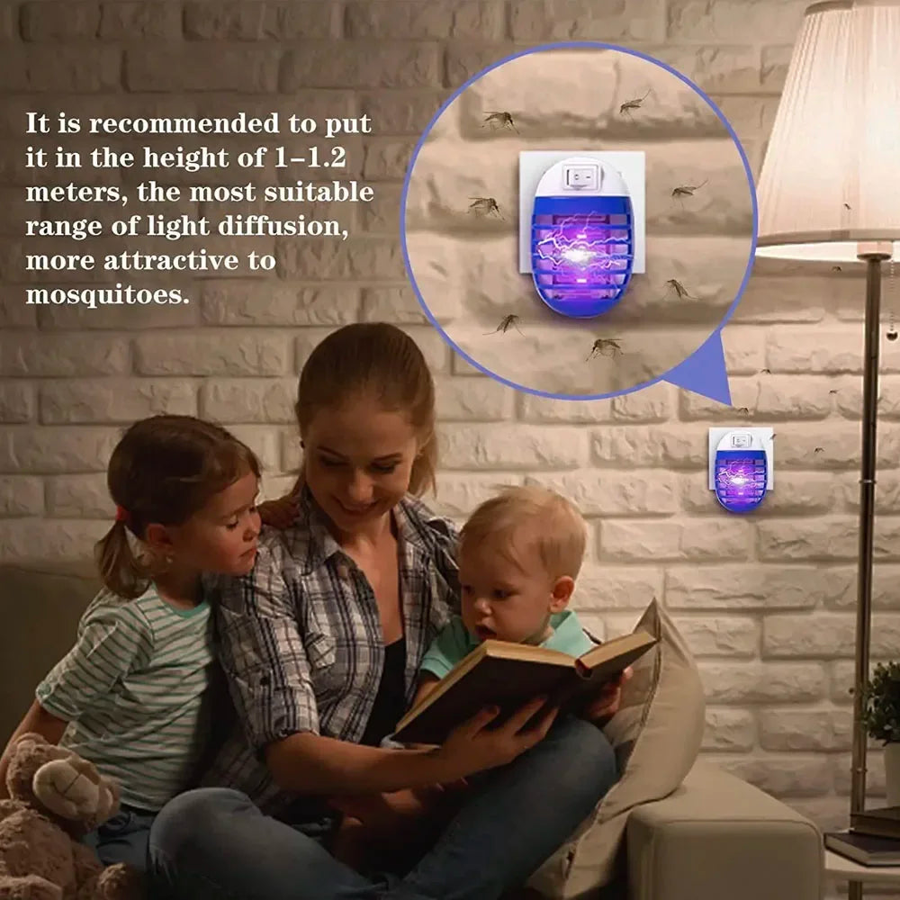 Lot de 4 Pièges Électriques Anti-Moustiques à LED UV – Lampes Anti-Insectes Sans Odeur pour Intérieur