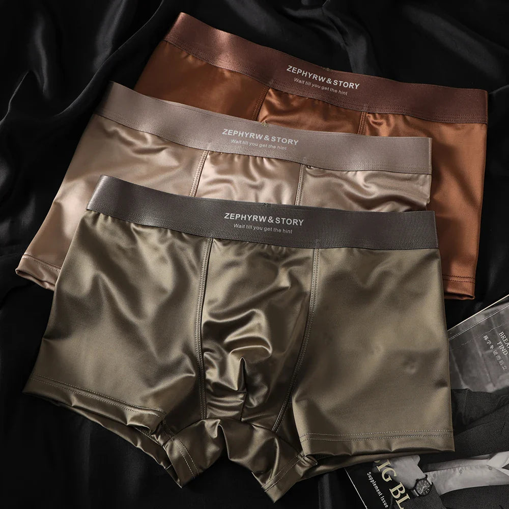 Lot de 3 Boxers en Soie glacée Doux & Respirants