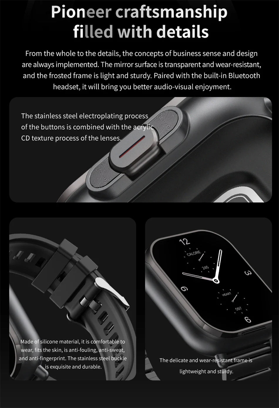 Montre intelligente connectée 2 en 1 avec écouteurs + Bracelet OFFERT