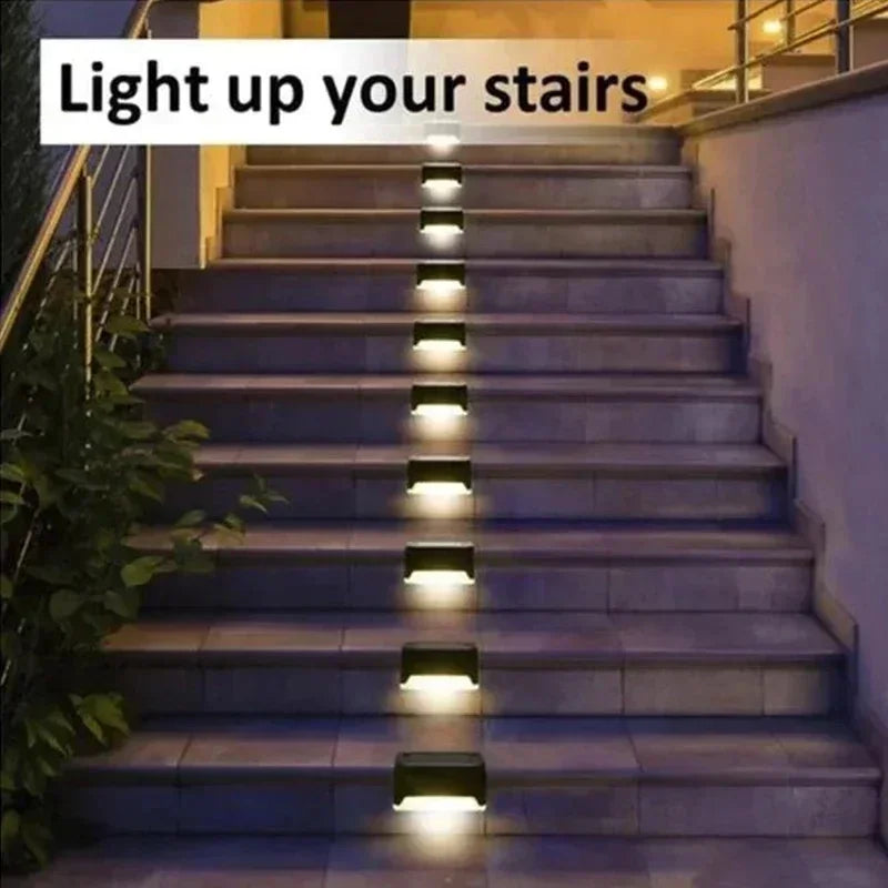 4 Lampes Solaires LED Extérieur Imperméables pour Escaliers & Rambarde