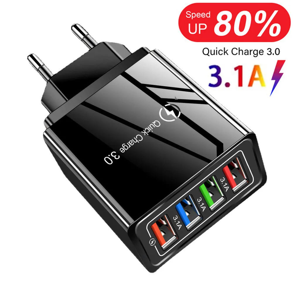 Chargeur USB Quick Charge 3.0 – Adaptateur Secteur Charge Rapide - Pour Smartphone, iPhone et Tablette