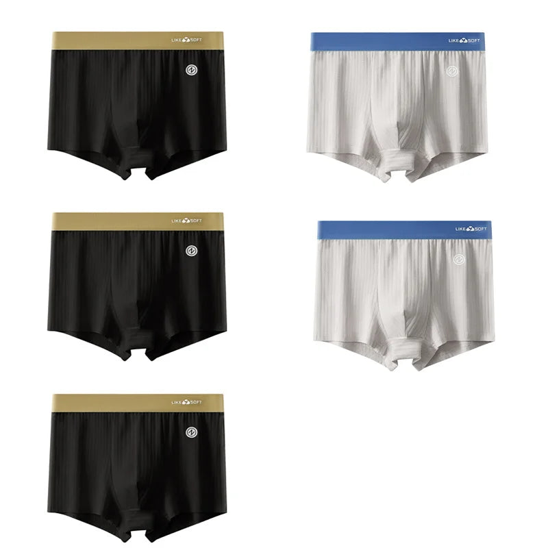 Lot 5 Boxers Homme Côtelés Respirants — Confort Quotidien, Sous-Vêtements
