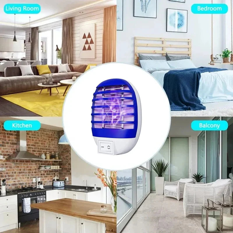 Lot de 4 Pièges Électriques Anti-Moustiques à LED UV – Lampes Anti-Insectes Sans Odeur pour Intérieur
