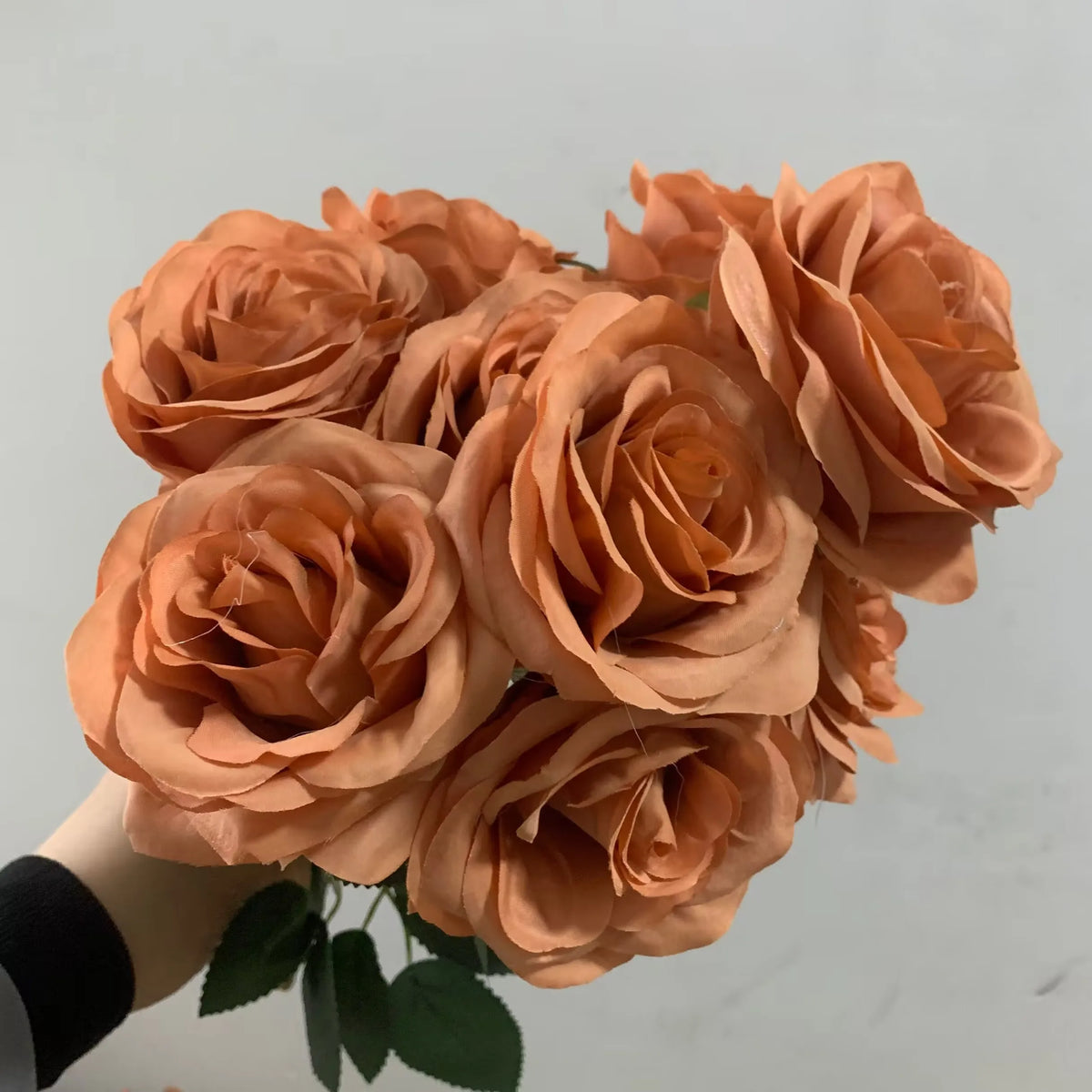 Bouquet de 9 Roses Artificielles – Couleurs Automnales pour Décoration Maison