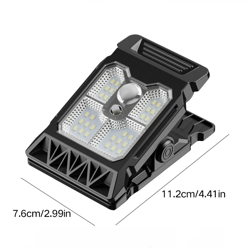2x Lampe LED solaire à clips détection intelligente