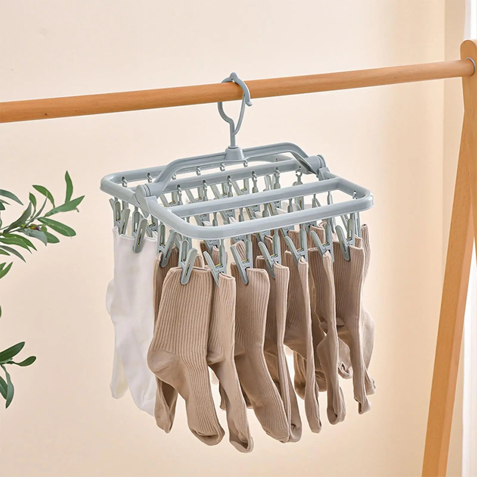 Étendoir Pliable 32 Pinces – Gain de Place