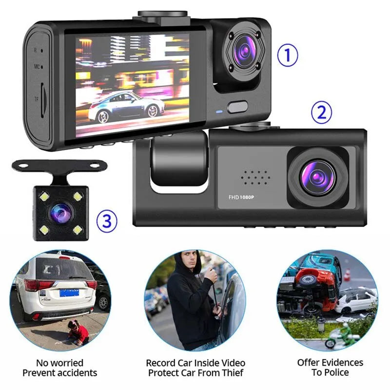 DASHCAM double objectif vision nocturne + carte SD 32gb