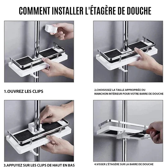 Étagère de douche facile à installer