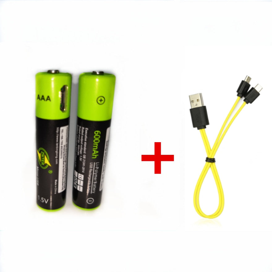 Lot de 2 piles USB rechargeables