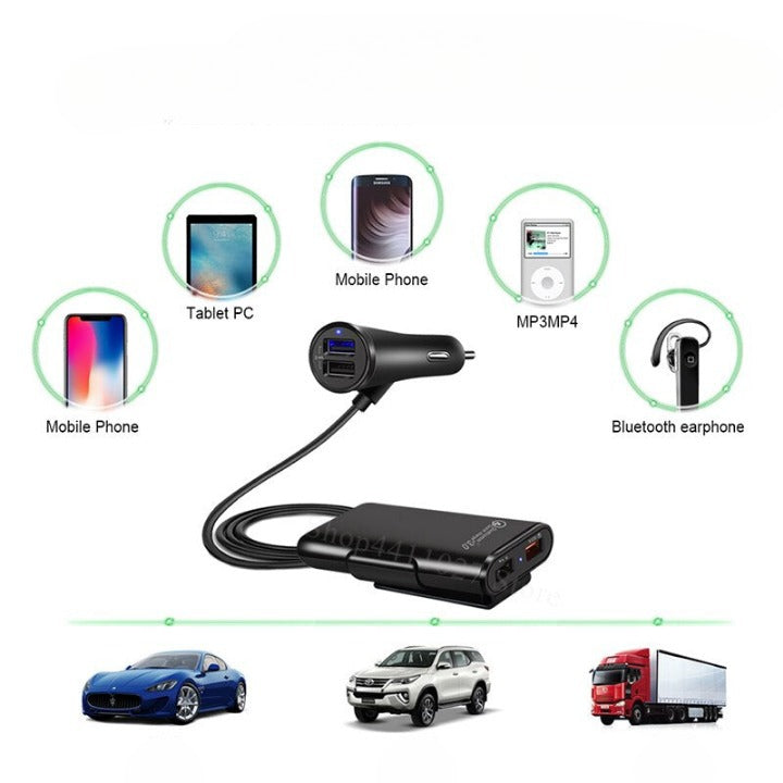 Chargeur rapide 4 ports USB pour voiture