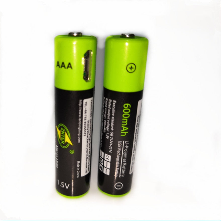 Lot de 2 piles USB rechargeables