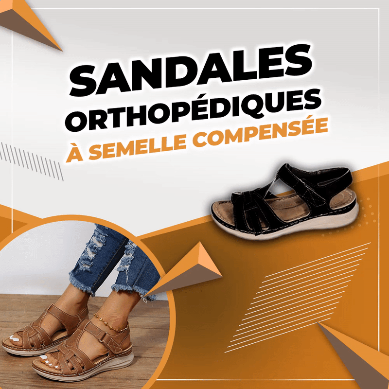 Sandales orthopédiques à semelle compensée